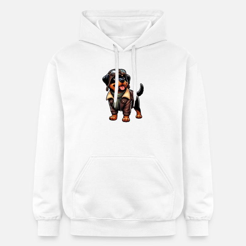 Conception du pilote Rottweiler - Sweat à capuche Softstyle® Gildan Unisexe - blanc