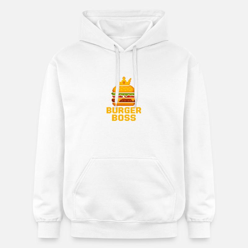 Burger Chef Pixel Burger - Sweat à capuche Softstyle® Gildan Unisexe - blanc