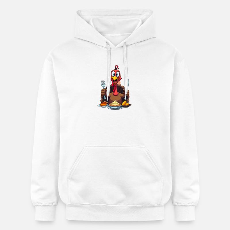 Thanksgiving Drôle Dinde de Thanksgiving - Sweat à capuche Softstyle® Gildan Unisexe - blanc