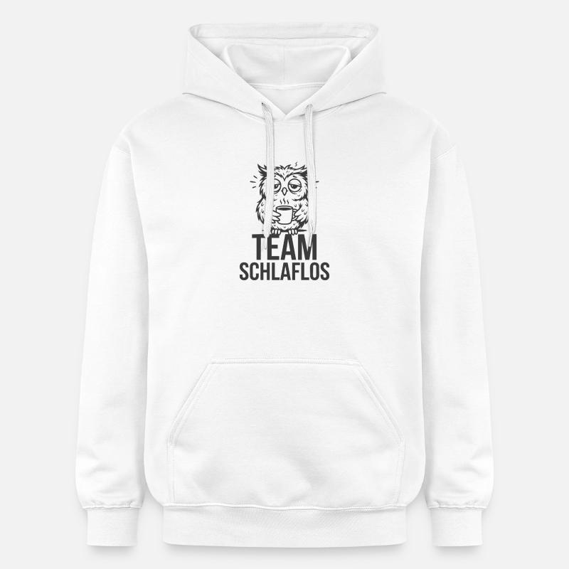 Team Schlaflos – Müde Eule - Gildan Unisex Softstyle® Midweight Hoodie - Weiß