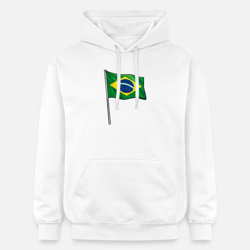 Art du drapeau brésilien - Sweat à capuche Softstyle® Gildan Unisexe - blanc