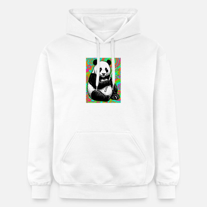 panda - Sweat à capuche Softstyle® Gildan Unisexe - blanc