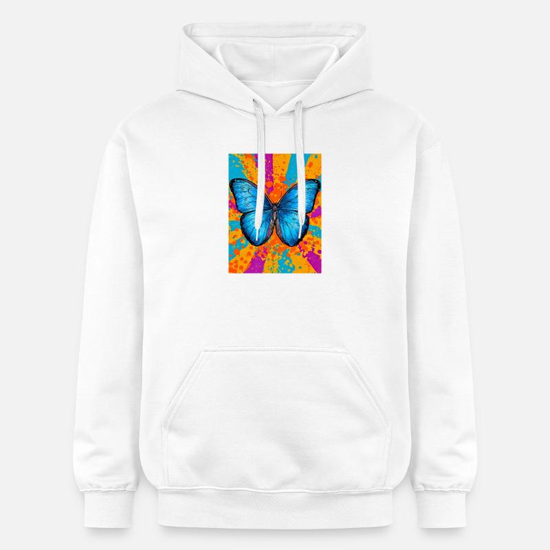 papillon - Sweat à capuche Softstyle® Gildan Unisexe - blanc