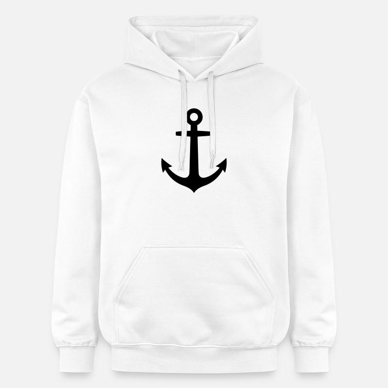 Logo du navire maritime d’ancre - Sweat à capuche Softstyle® Gildan Unisexe - blanc