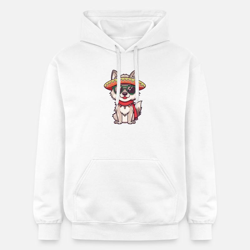 Sombrero drôle de Fox Comic - Sweat à capuche Softstyle® Gildan Unisexe - blanc