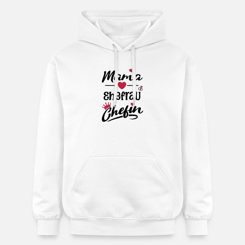 mama_ehefrau_chefin - Sweat à capuche Softstyle® Gildan Unisexe - blanc
