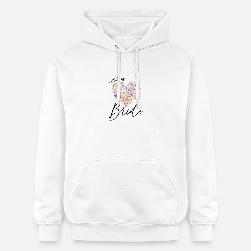 Cœur de fleur - Mariée - Personnalisable - Sweat à capuche Softstyle® Gildan Unisexe - blanc