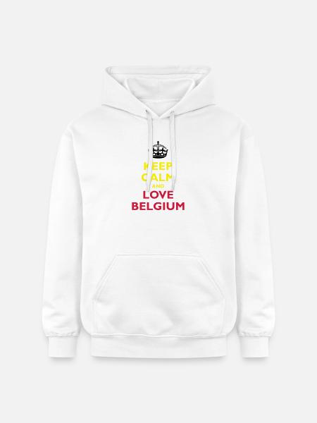 Keep Calm & Love Belgium - Gildan Unisex Softstyle® Midweight Hoodie - white