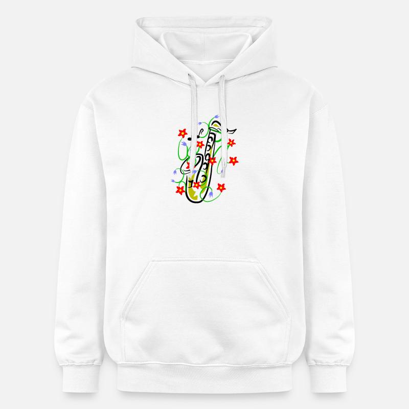 Conception du saxophone - Sweat à capuche Softstyle® Gildan Unisexe - blanc