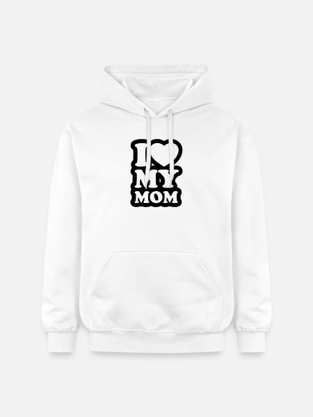 I love my mom - Ik hou van mijn moeder - Gildan uniseks Softstyle® Midweight hoodie - wit