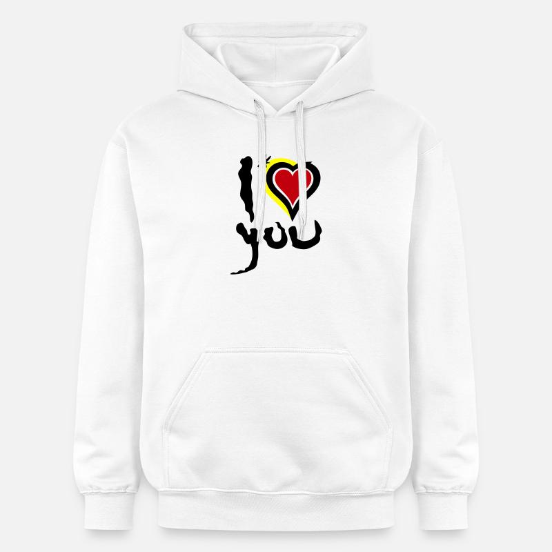 Ich liebe dich Herz Abstrakte Kunst Valentinstag - Gildan Unisex Softstyle® Midweight Hoodie - Weiß
