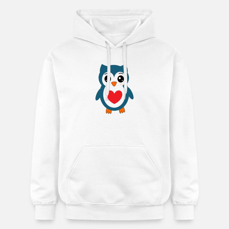Eule blaue Eule  - Gildan Unisex Softstyle® Midweight Hoodie - Weiß