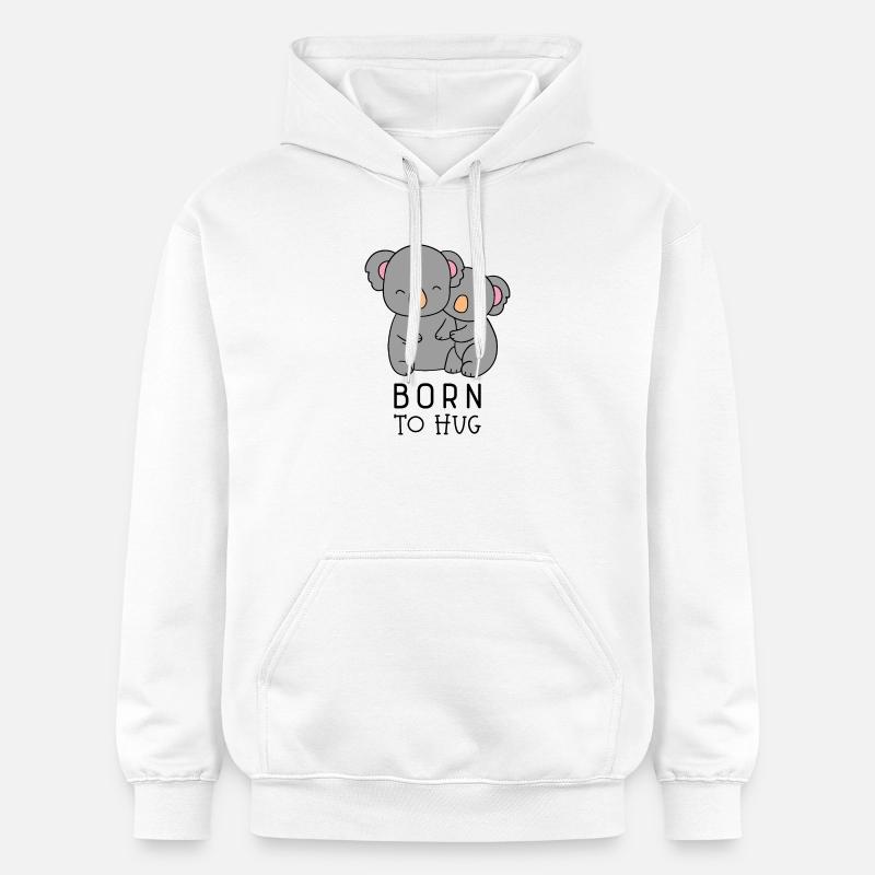 Né pour faire des câlins - Sweat à capuche Softstyle® Gildan Unisexe - blanc