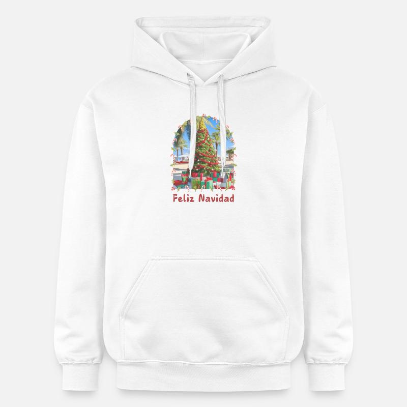 Feliz Navidad - Noël espagnol - Sweat à capuche Softstyle® Gildan Unisexe - blanc