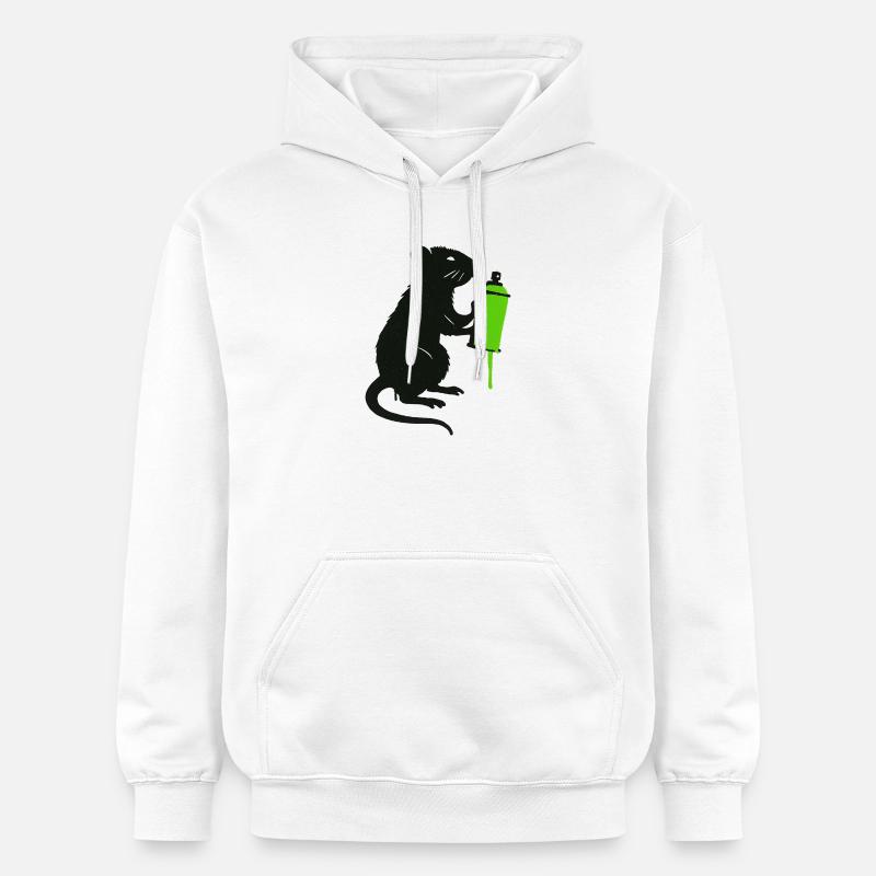 Illustration scientifique de rat avec seringue - Sweat à capuche Softstyle® Gildan Unisexe - blanc