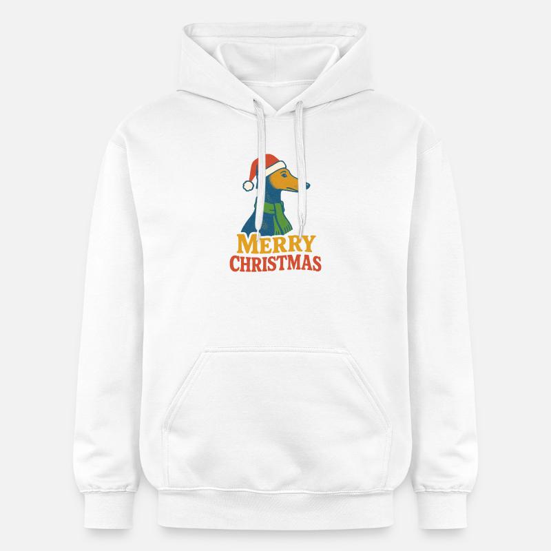 Portrait du Père Noël Greyhound - Sweat à capuche Softstyle® Gildan Unisexe - blanc
