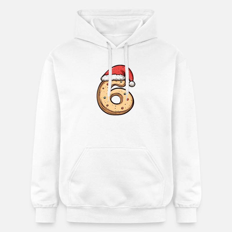 Biscuit de Noël à 6 chiffres - Sweat à capuche Softstyle® Gildan Unisexe - blanc