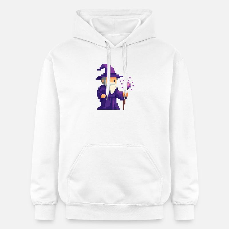 Pixel wizard dans le scintillement violet - Sweat à capuche Softstyle® Gildan Unisexe - blanc