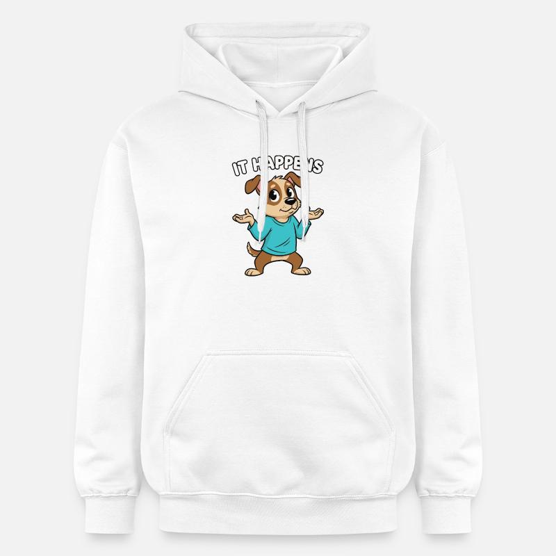Dessin animé Ça Arrive - Sweat à capuche Softstyle® Gildan Unisexe - blanc