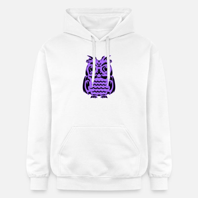 Silhouette de la chouette violette - Sweat à capuche Softstyle® Gildan Unisexe - blanc