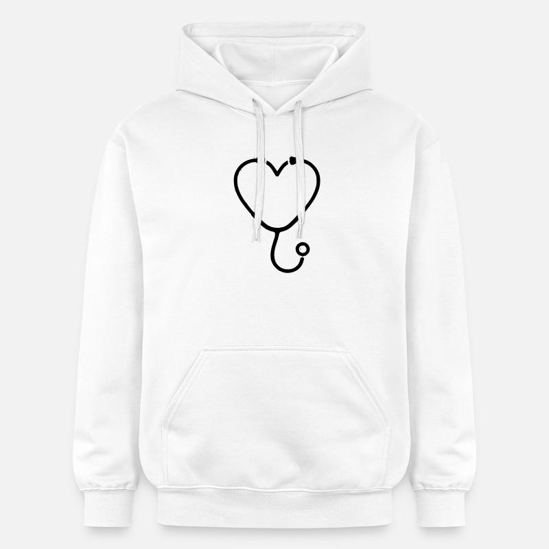 Plan de médecine cardiaque par stéthoscope - Sweat à capuche Softstyle® Gildan Unisexe - blanc