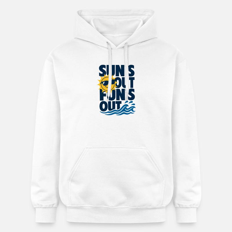 Soleil S’amuse Été - Sweat à capuche Softstyle® Gildan Unisexe - blanc