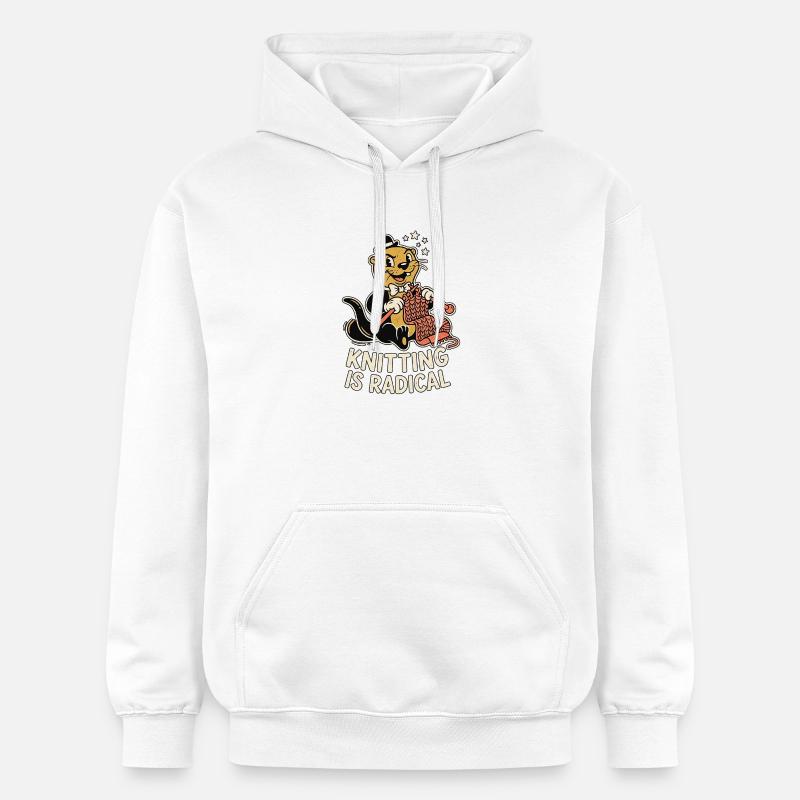 Loutre tricoteuse - Sweat à capuche Softstyle® Gildan Unisexe - blanc