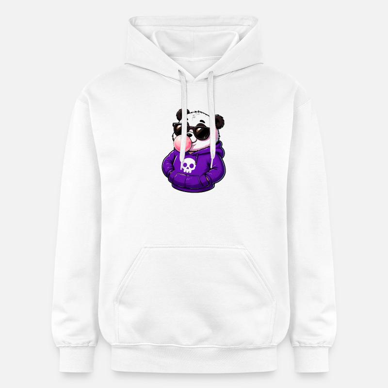 Cool_Panda_Bubblegum_Attitude - Sweat à capuche Softstyle® Gildan Unisexe - blanc