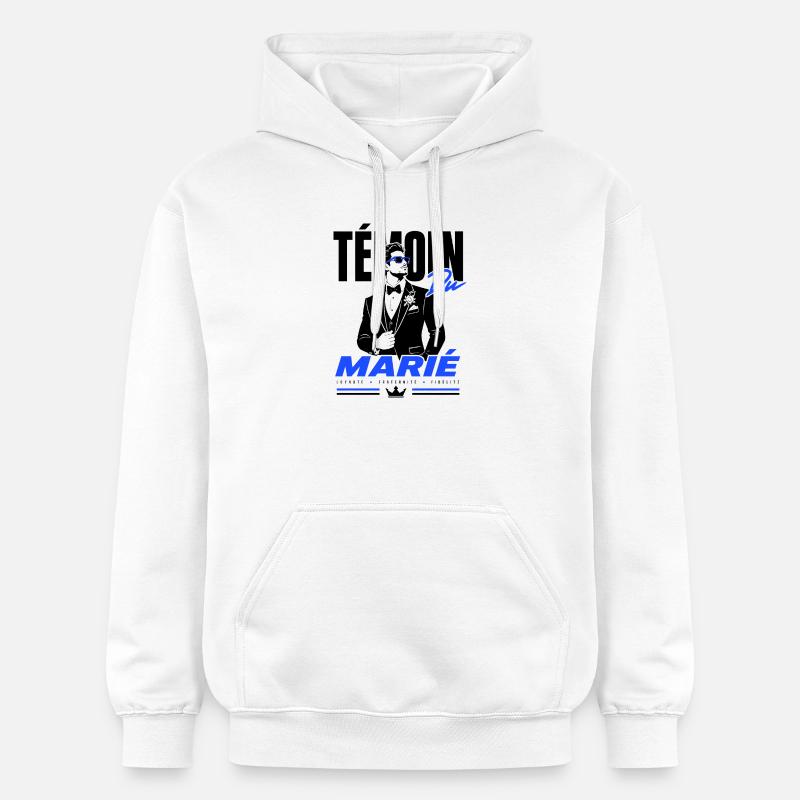 Témoin du Marié Élégance Premium - Sweat à capuche Softstyle® Gildan Unisexe - blanc