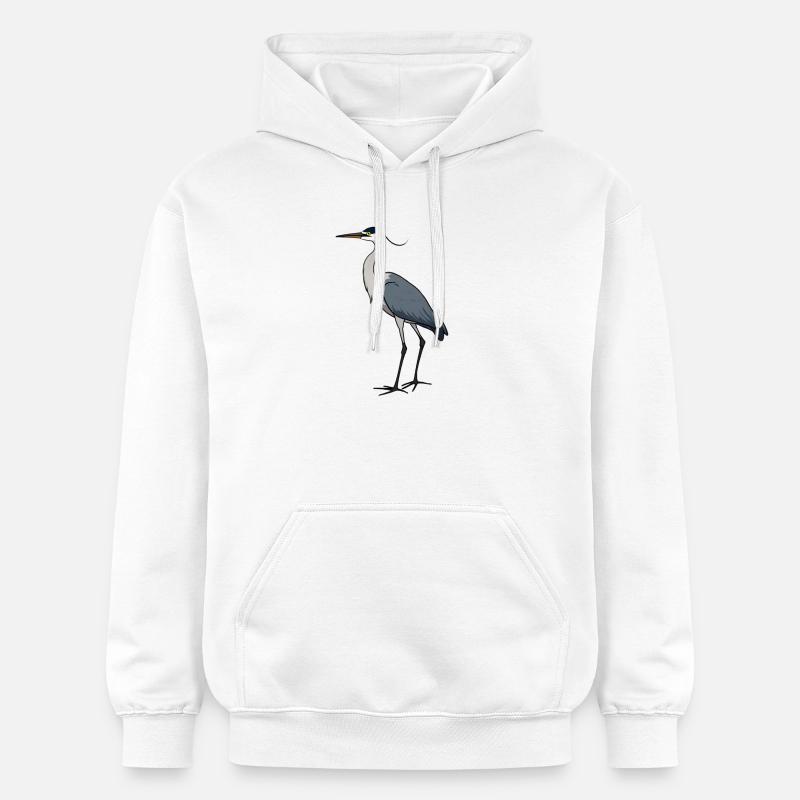 Héron cendré - Sweat à capuche Softstyle® Gildan Unisexe - blanc