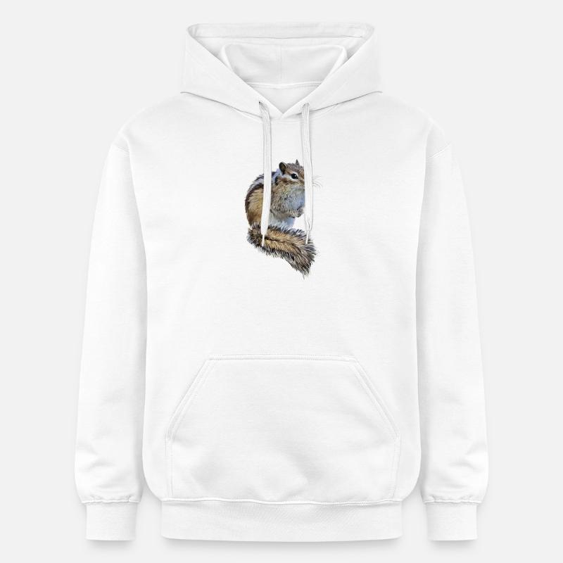 Des écureuils rayé - Sweat à capuche Softstyle® Gildan Unisexe - blanc