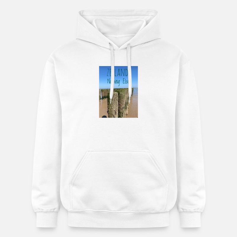 Zeeland Déclarations sur la plage - Sweat à capuche Softstyle® Gildan Unisexe - blanc