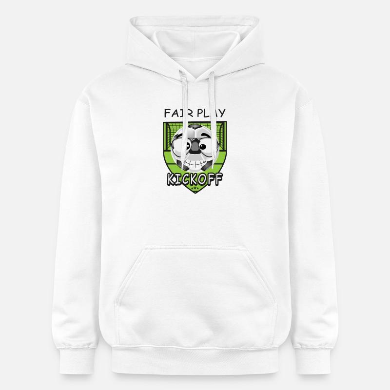 Drôle de visage de football - Sweat à capuche Softstyle® Gildan Unisexe - blanc