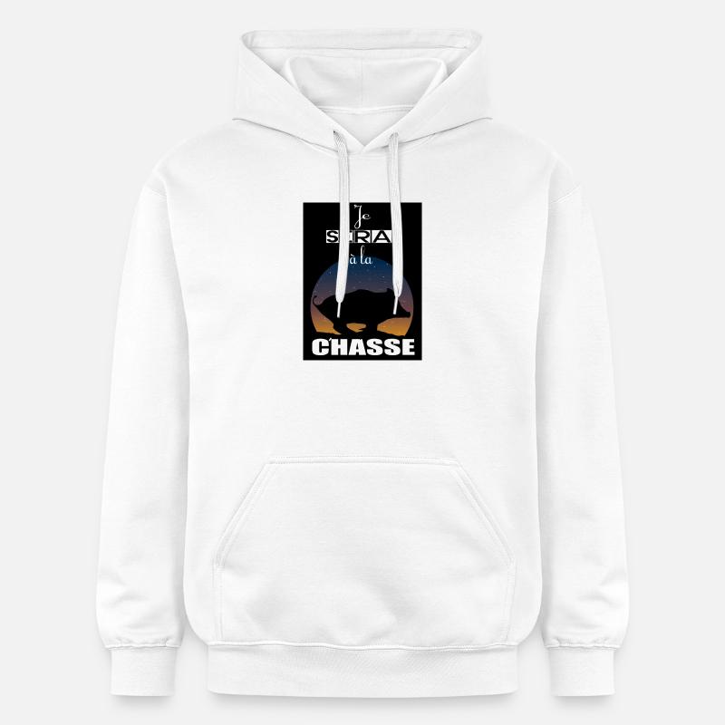 je serai à la chasse - Sweat à capuche Softstyle® Gildan Unisexe - blanc