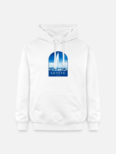 Geneva JetdEau Harbour Motif - Gildan Unisex Softstyle® Midweight Hoodie - white