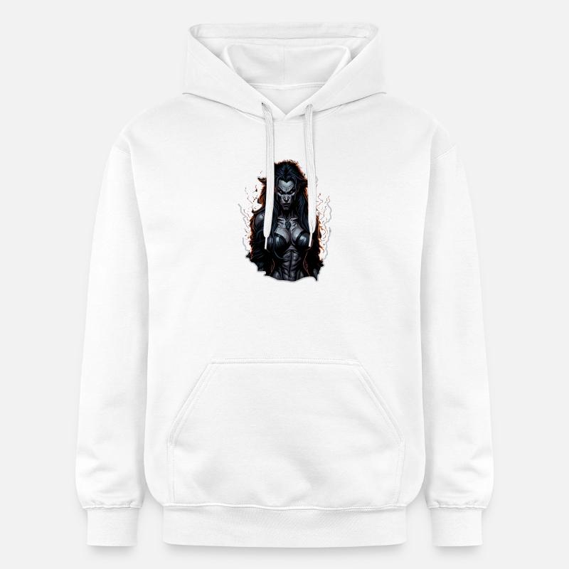 Werwolf Weibchen Dunkle Feuer-Aura - Gildan Unisex Softstyle® Midweight Hoodie - Weiß
