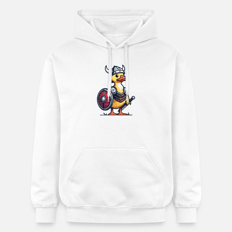 Viking Quack : Le canard du Valhalla - Sweat à capuche Softstyle® Gildan Unisexe - blanc