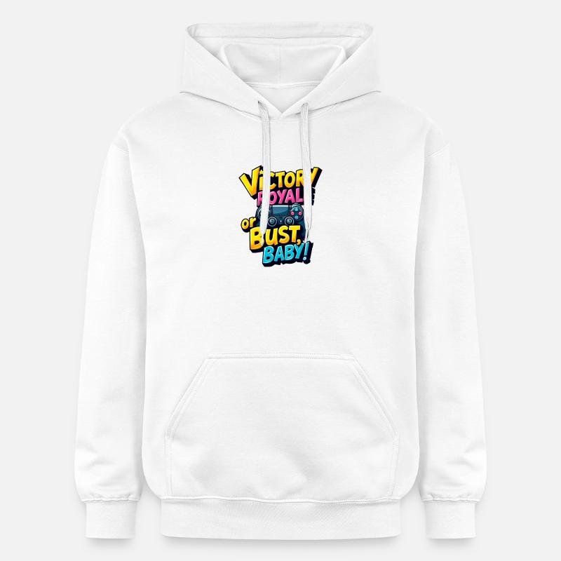VICTORY ROYALE ODER PLEITE, BABY! - Gildan Unisex Softstyle® Midweight Hoodie - Weiß