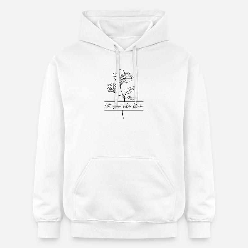Laissez votre vibration s’épanouir - Sweat à capuche Softstyle® Gildan Unisexe - blanc