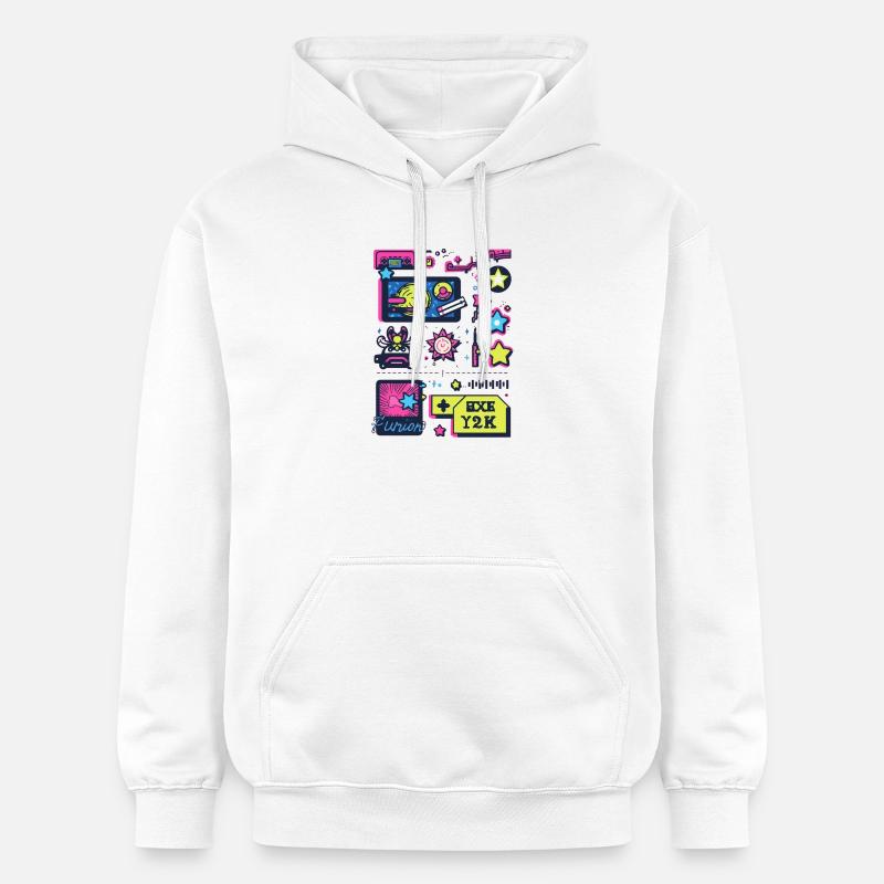 Neon Space Adventure Années 1990 Y2K - Sweat à capuche Softstyle® Gildan Unisexe - blanc