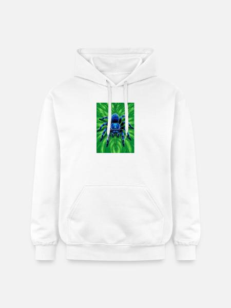 Gooty Sapphire Tarantula Brilliant blue spider - Gildan Unisex Softstyle® Midweight Hoodie - white