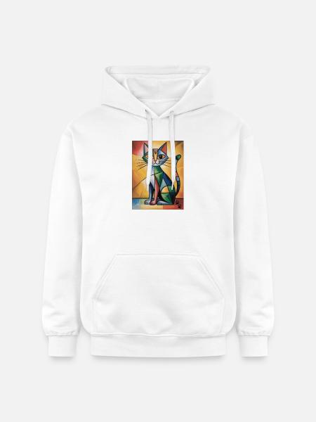Cat Cubic - Gildan Unisex Softstyle® Midweight Hoodie - white