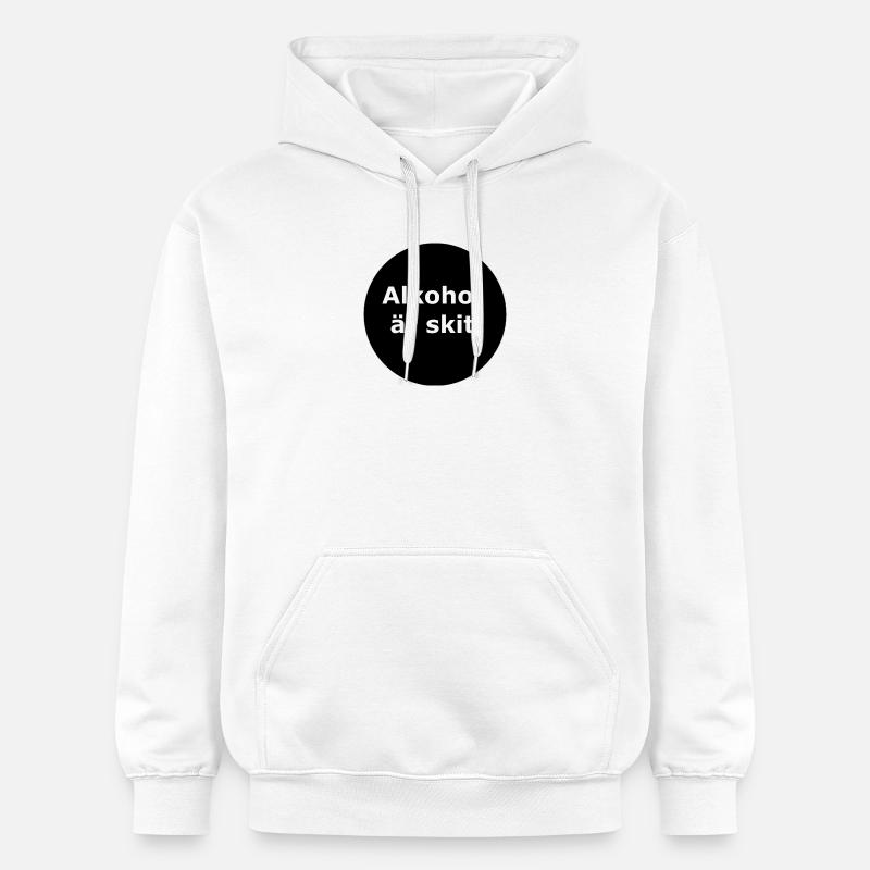 L’alcool, c’est nul (cercle noir) - Sweat à capuche Softstyle® Gildan Unisexe - blanc