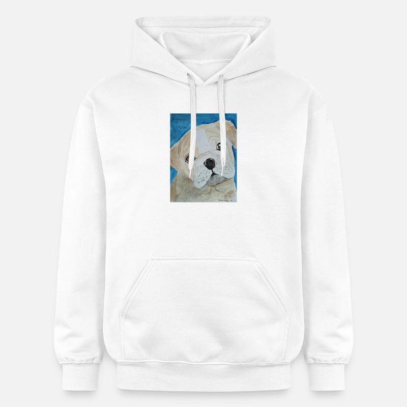 Bouledogue, Aquarelle, Chiot - Sweat à capuche Softstyle® Gildan Unisexe - blanc