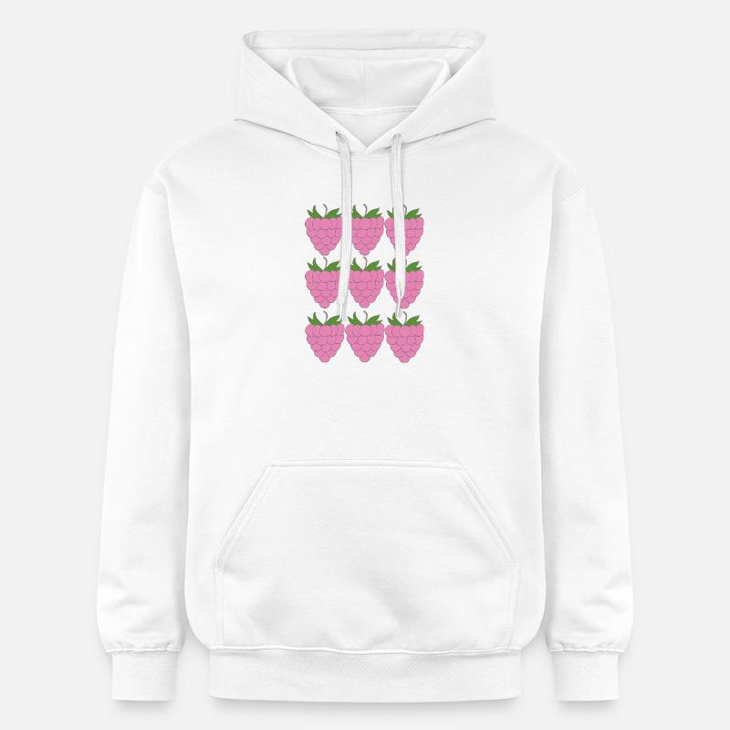 Raspberry Grid Pattern - Gildan Unisex Softstyle® Midweight Hoodie - white