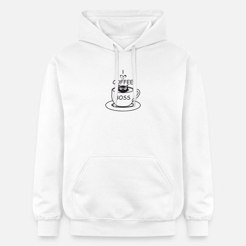 Chat de café - Sweat à capuche Softstyle® Gildan Unisexe - blanc