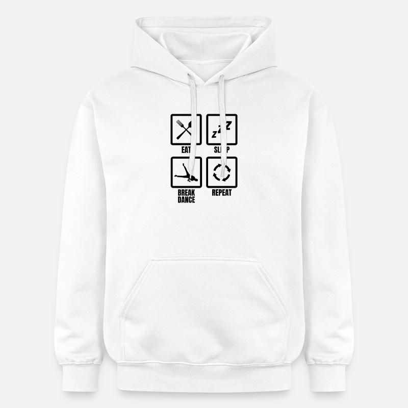 Routine quotidienne du breakdancer - Sweat à capuche Softstyle® Gildan Unisexe - blanc