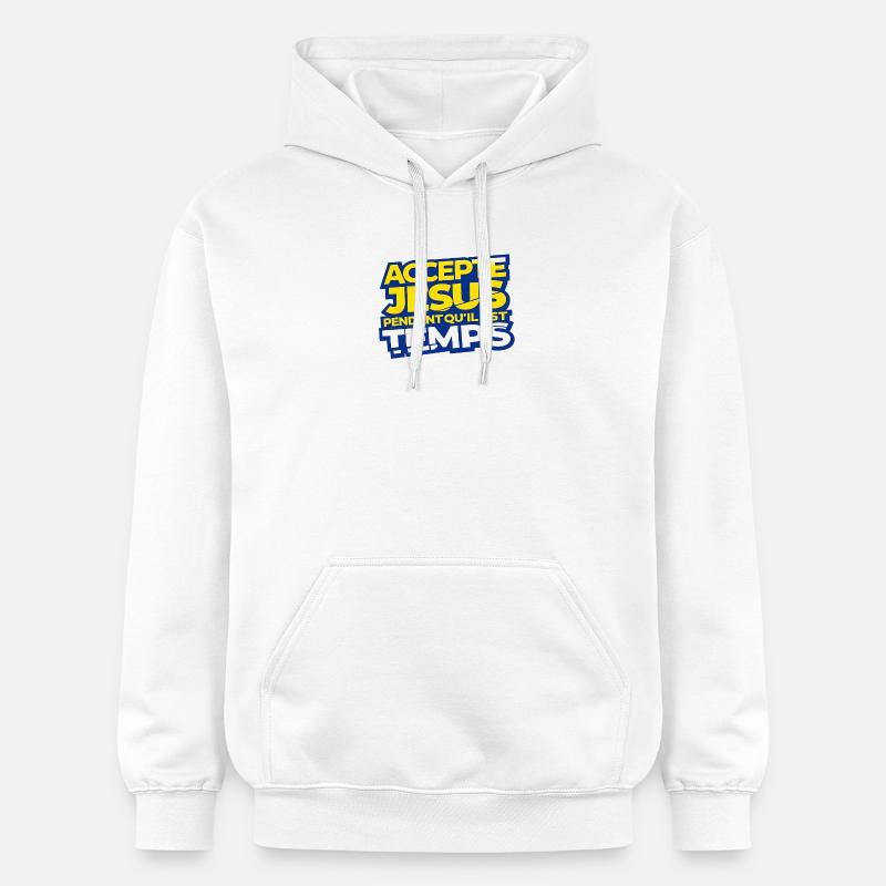 Accepte Jésus Tant Qu'il Est Temps - Sweat à capuche Softstyle® Gildan Unisexe - blanc