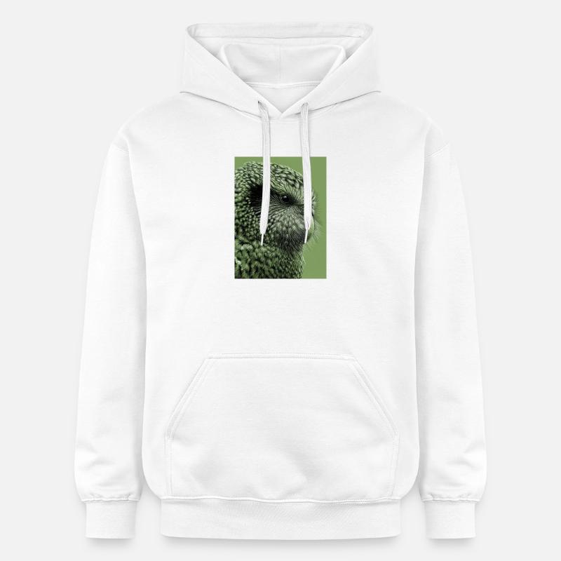 Illustration Kakapo en vert - Sweat à capuche Softstyle® Gildan Unisexe - blanc