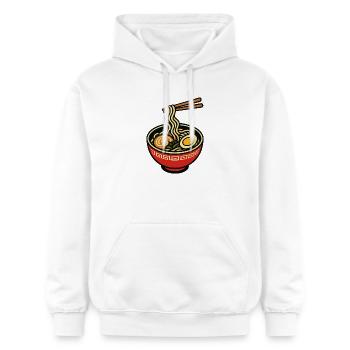 Bol de ramen avec baguettes - Sweat à capuche Softstyle® Gildan Unisexe - blanc - Devant - Liana (172cm) & Jaron (178cm)